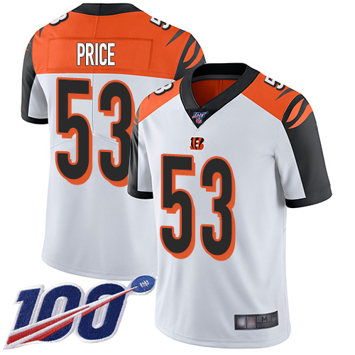 Cincinnati Bengals Limited White Men Billy Price Road Jersey NFL Footballl #53 100th Season Vapor Untouchable->cincinnati bengals->NFL Jersey